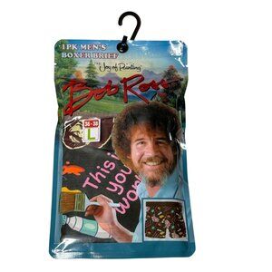 Bob Ross Men’s Boxer Briefs L Artist Graphic Novelty Underwear